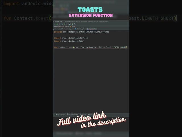 Toasts extension Function - Kotlin