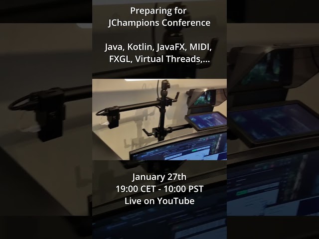 Preparing for the live stream for the JChampions conference