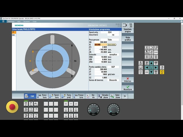 Programmazione CNC linguaggio Siemens Intestazione programma su ShopTurn