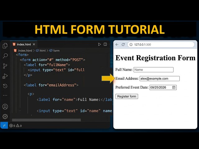 How to Build an HTML Event Registration Form | Code in Practice