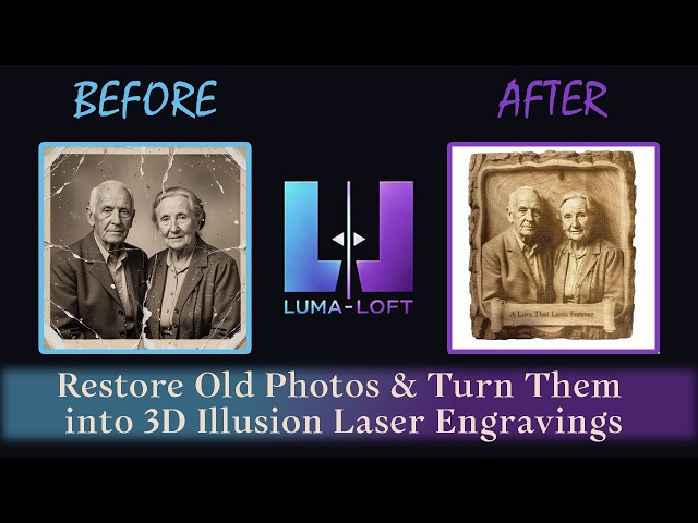 Restore Old Photos & Turn Them into 3D Illusion Laser Engravings | Full Luma-Loft Workflow
