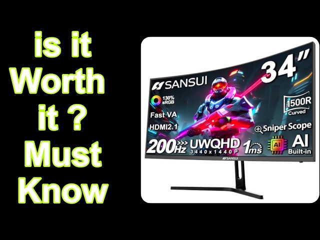 SANSUI 34-Inch Curved Gaming Monitor UWQHD 3440 x 1440P 200Hz Ultrawide Features & Must-Know Details