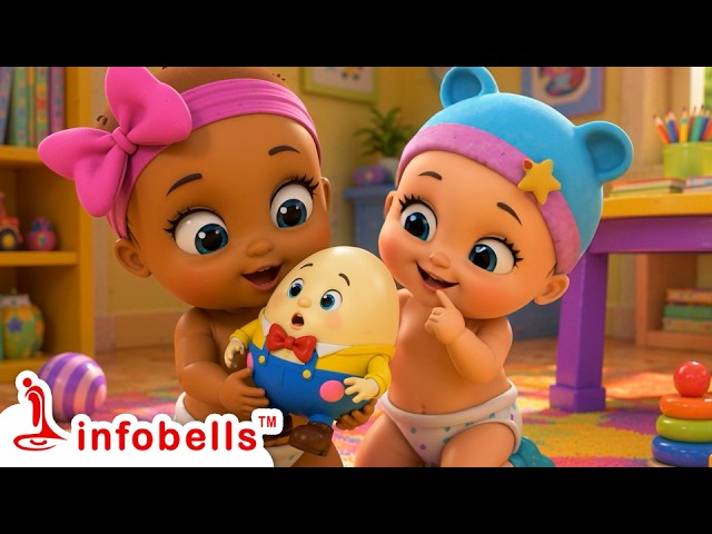 Humpty Dumpty Sat on a Wall - Babies Playing Song | Nursery Rhymes & Baby Songs | Infobells