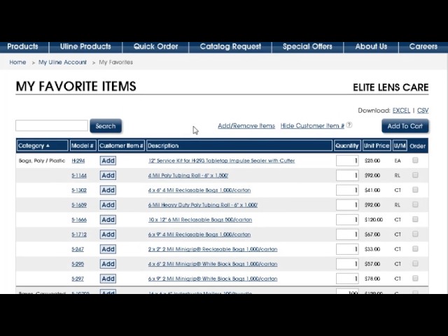 Uline My Account Overview