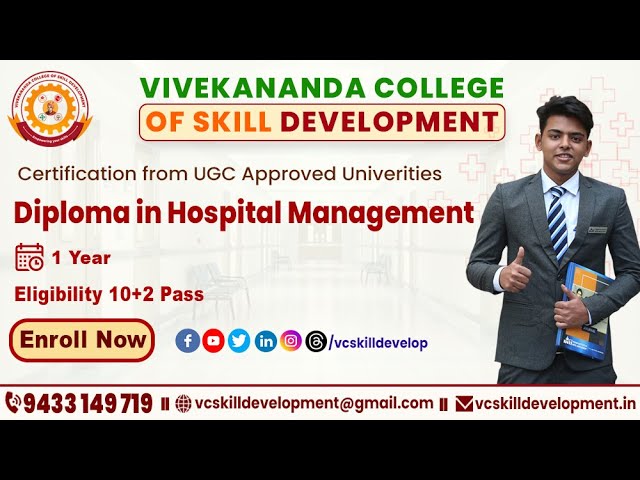 🎓 Diploma in Hospital Management Course | Admission Open | Vivekananda College of Skill Development