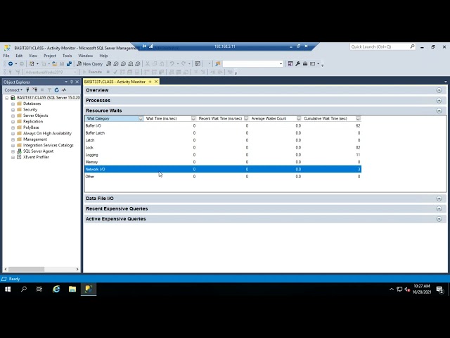 The SQL Server Activity Monitor