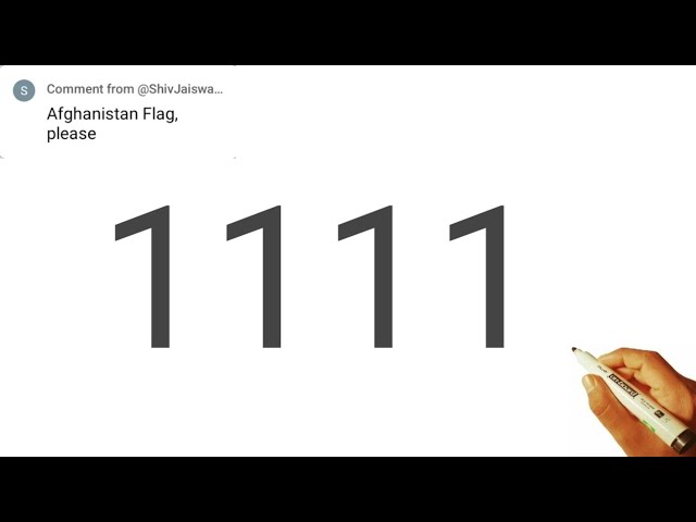 Afghanistan flag drawing from 1111 number easy || Afghan flag Step by step drawing