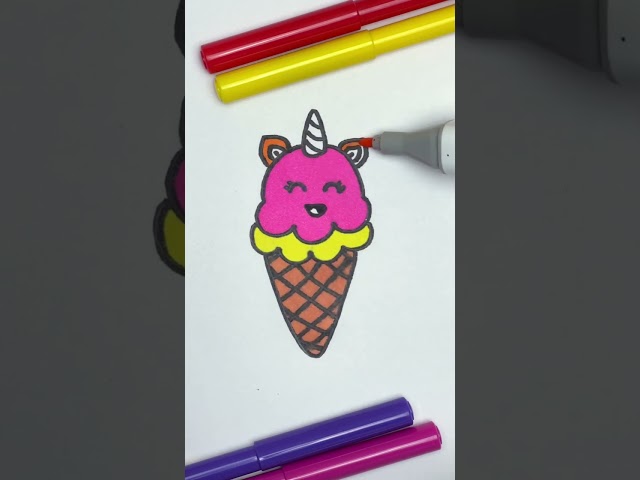 😻Helado mágico de unicornio🍦🦄 Hermoso arte con brillantina para niños #brillantina #helado #arte