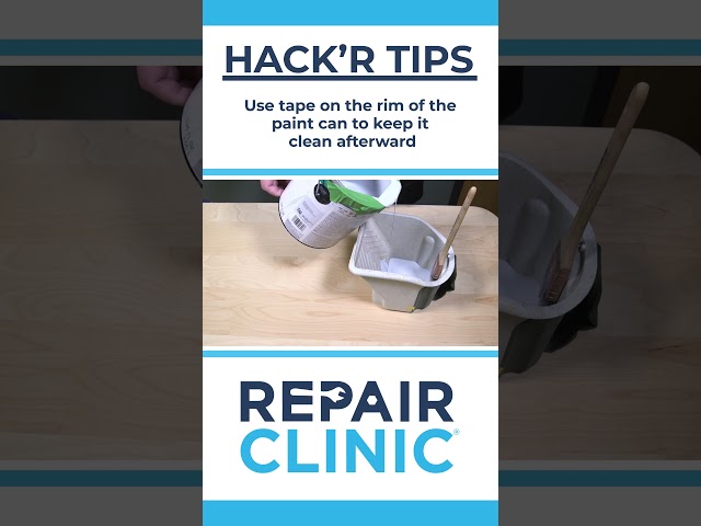 HACK'R TIPS - Use tape on the rim of the paint can to keep it clean afterward