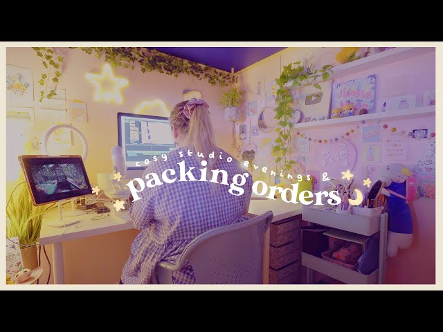 COSY DAY STUDIO VLOG 🍄 Packing Patreon orders, dance preformance & coffee shop drawing dates