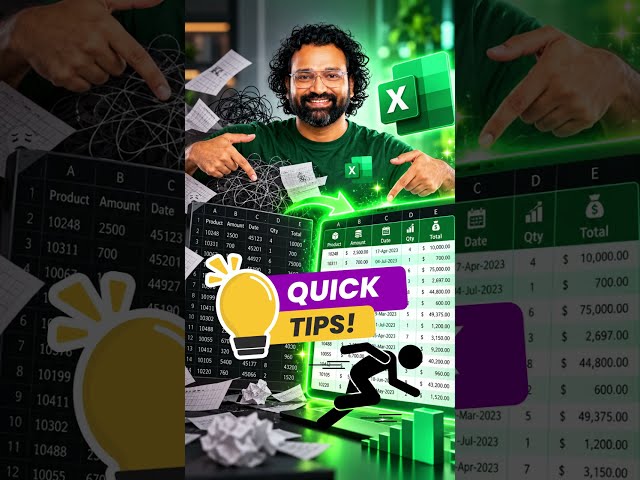 3 Essential Excel Shortcuts #shorts