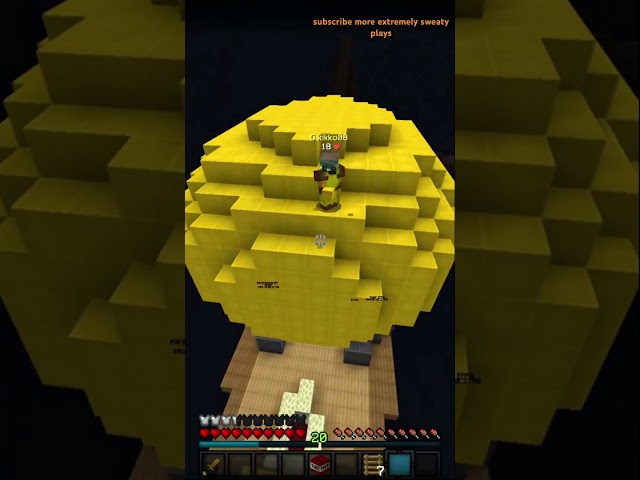 sweaty ladder clutch in minecraft bedwars #bedwars #shorts