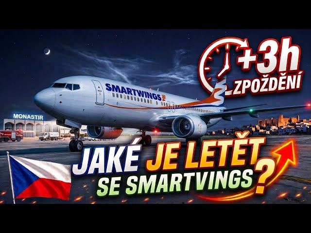 3 HODINY ZPOŽDĚNÍ! ✈️ Noční let Smartwings z Českých Budějovic do Tuniska 🇹🇳