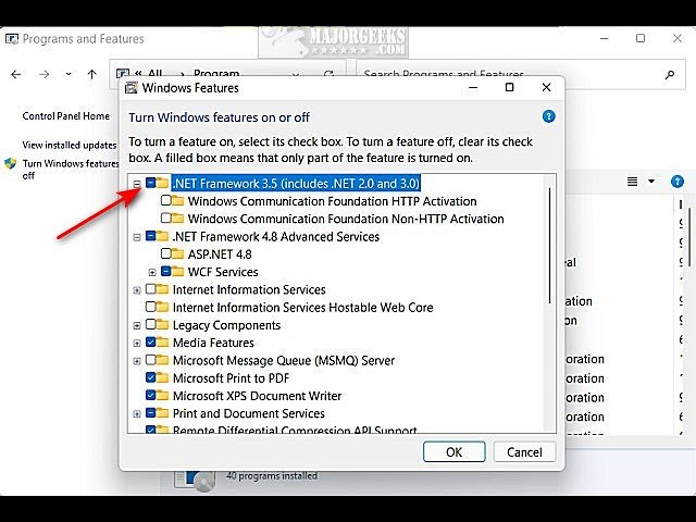How to Install or Uninstall Microsoft  .Net Framework 2 0 and 3 0 in Windows 10 & 11