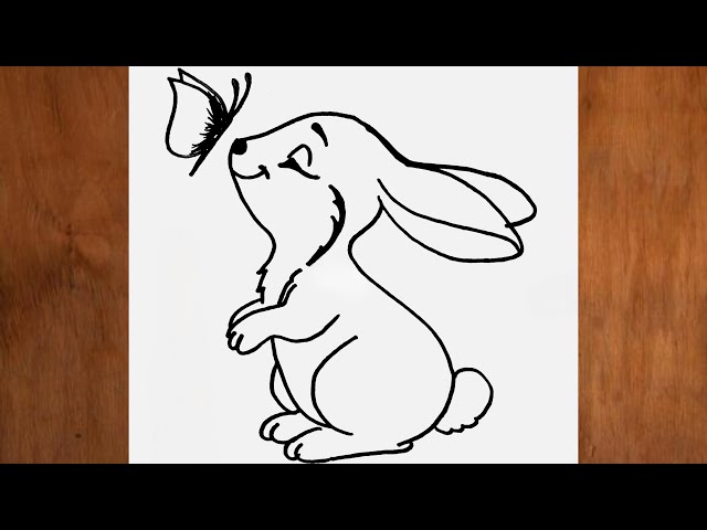 How to Draw Cute Rabbit with Butterfly | Easy Bunny Drawing Step by Step for Beginners