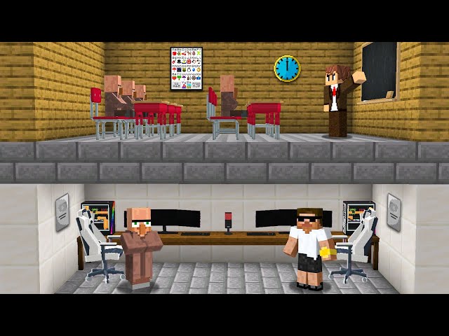 We Made a Secret Gaming Room in School in Minecraft..