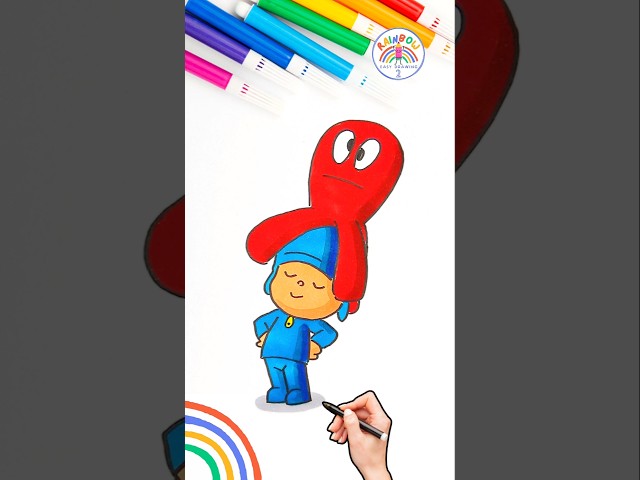 Pocoyó Drawing | Draw Pocoyo and Fred Easy Tutorial 🌈👶 #pocoyo #drawing #friends #baby