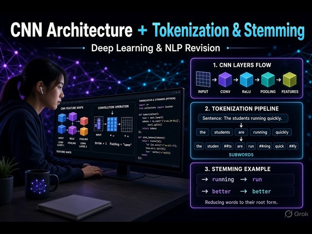 CNN Architecture Deep Dive + Tokenization & Stemming in Python | Complete NLP & Computer Vision