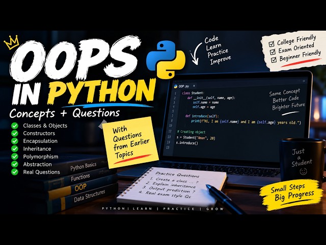 OOP in Python 🐍 | Classes & Objects + Practice Questions From last lectures