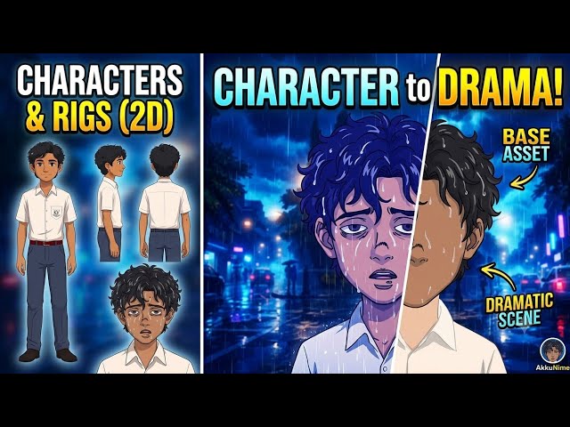 How I Animated My First Rainy Anime Scene 🌧️🚀 | Behind the Scenes | AkkuNime part 1