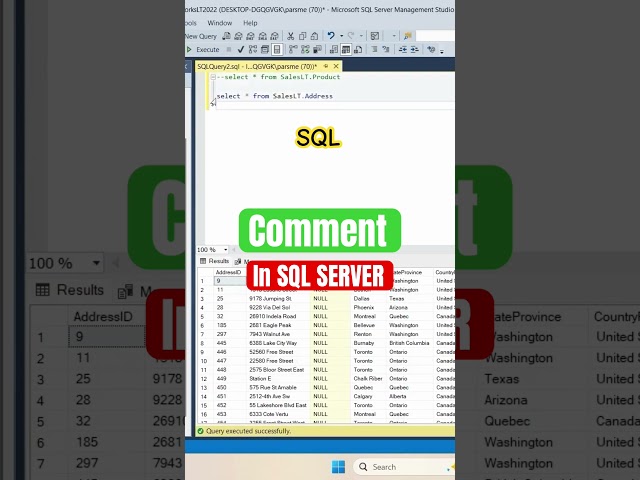 Comment in sql server #tutorial #sql #sqlserver #sqltutorial #comment #sqlcourse #database #data
