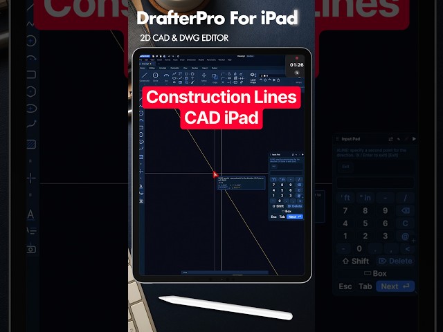 Day 3: Construction Lines Guide | Drafter Pro iPad 📐 #DrafterPro⁠ ⁠ ⁠#FloorPlans⁠⁠⁠ ⁠#cadiPac #cad