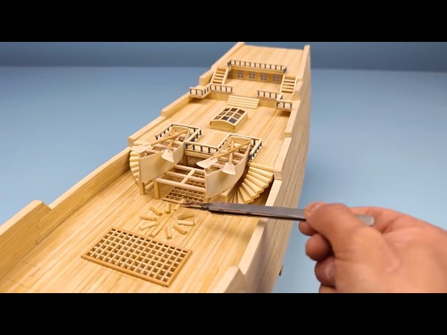 Handcrafting a Spanish Ship with Wood and Bamboo Mats【tianliang】