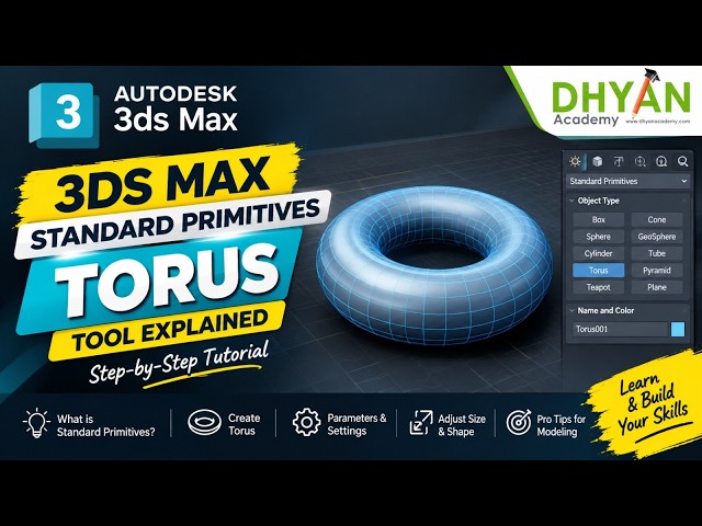 3DS Max Standard Primitives | Torus Tool Explained Step-by-Step | 3DS Max Tutorial