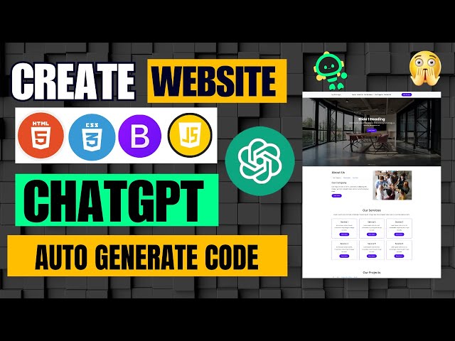 🚀 Create Website with ChatGPT: HTML, CSS, JavaScript & Bootstrap | Auto Code Generated🚀