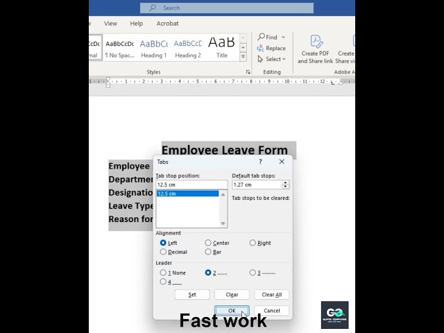 Stop Typing Dots Manually in MS Word! 😱 | Tab Leader Trick | @GuptacomputersTech  #excel