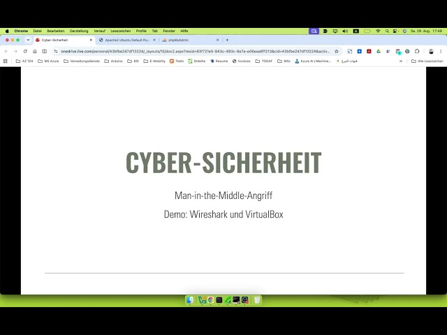 Cyber-Sicherheit: Man-in-the-Middle-Angriff - Demo mit Wireshark und VirtualBox [Deutsch]