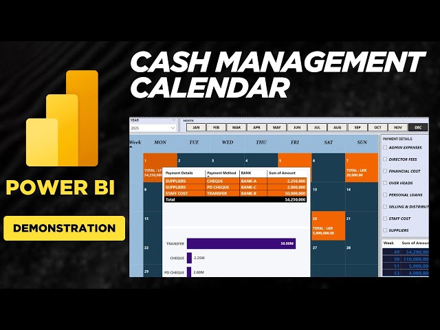 Power BI Tutorial | Cash Management Calendar