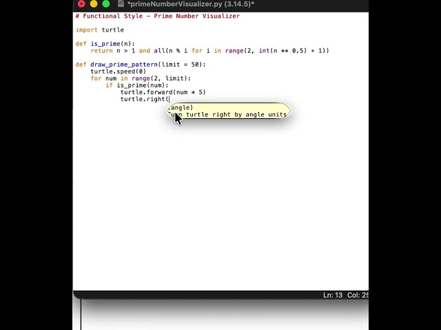 Prime Numbers Come Alive with Python Turtle! #python #turtle #primenumbers