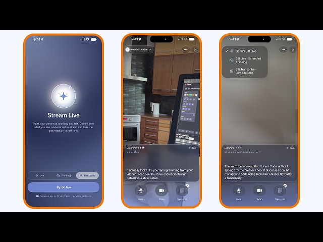 Fully Working SwiftUI Voice/Vision App Using Gemini 3.8 Live and 3.5 Transcribe