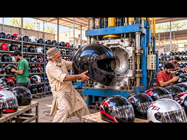 Most Amazing Process of Making Motorcycle Safety Helmet | Manufacturing Bike Helmet