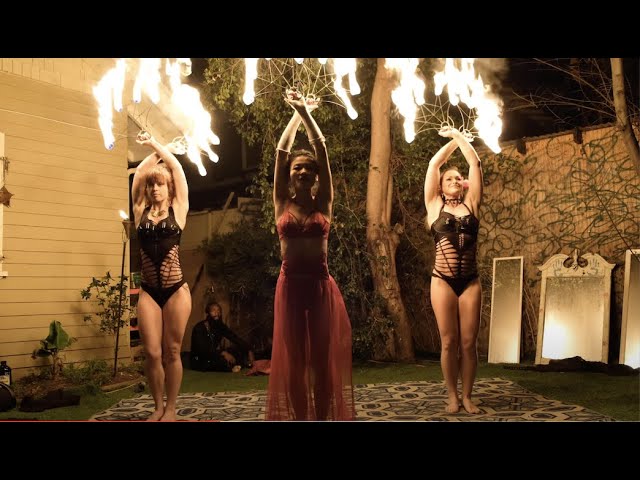 Fire Fan  Group Performance at the Rainbow Menagerie Open Mic