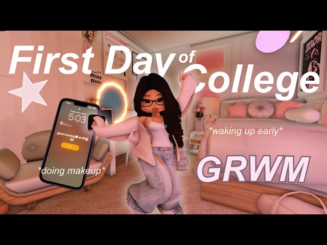 GRWM for the FIRST Day of COLLEGE ⭐️ | Bloxburg Roleplay | w/voices