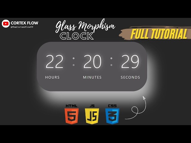 CREATE A MODERN DIGITAL CLOCK (HTML+JAVASCRIPT+CSS)