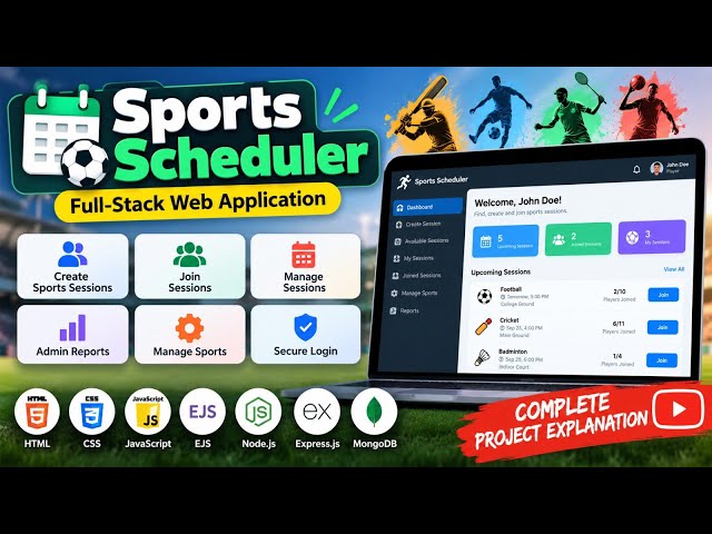 Sports Scheduler | Full-Stack Web Application using Node.js, Express.js & MongoDB | Project