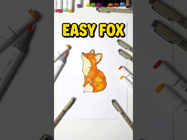 🦊🍂 How to Draw Little Fox 🎨 Adorable Wildlife Guide ✅🔴 #shorts #drawing #RavlykArt