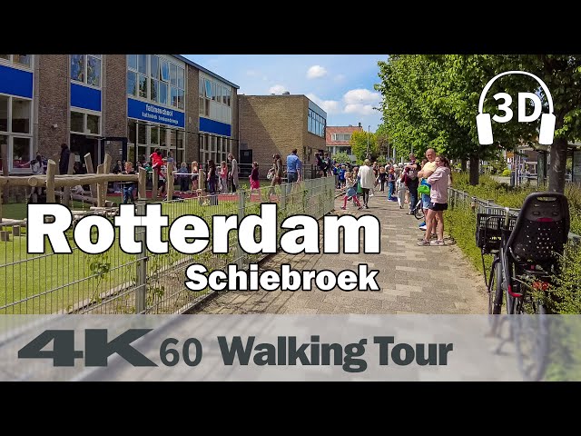 Rotterdam walk - Residential area Schiebroek ☀️ | Netherlands | 4K60 Walking Tour | Binaural Audio