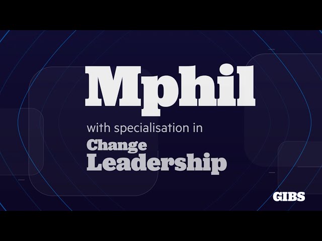 Master of Philosophy with specialisation in Change Leadership