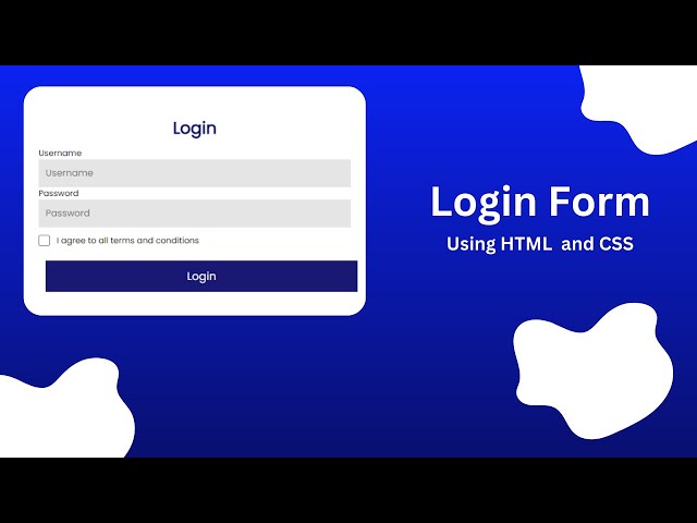 Simple login page | Using HTML and CSS | Bluebace