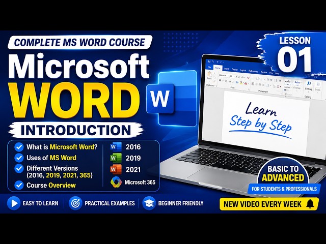 Microsoft Word Complete Course 2026 🔥 | Learn MS Word from Scratch | Lesson 1 (Urdu/Hindi)