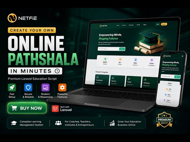 Create Your Own Online Pathshala in Minutes | Premium Laravel Education Script – Buy Now