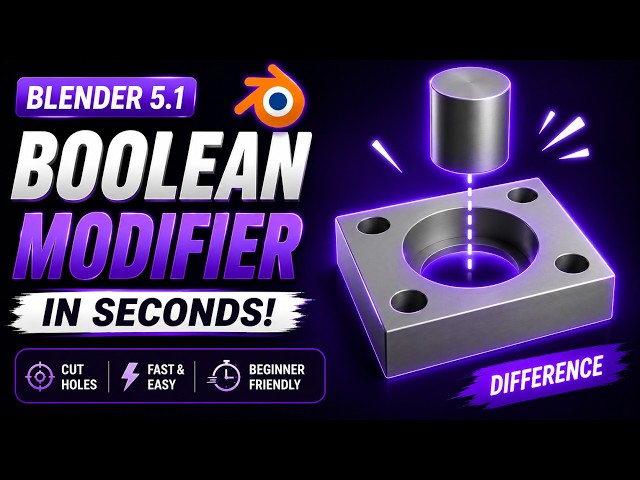 How to Use the Boolean Modifier in Blender 5.1 | Beginner Tutorial