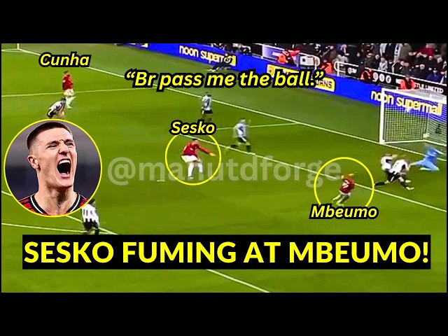 Moment Sesko LOSES IT after Mbeumo’s shocking decision against Newcastle | Man Utd News