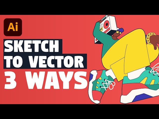 3 Ways to turn sketch into vector illustration | Illustrator Tutorial (Tracing Tips)