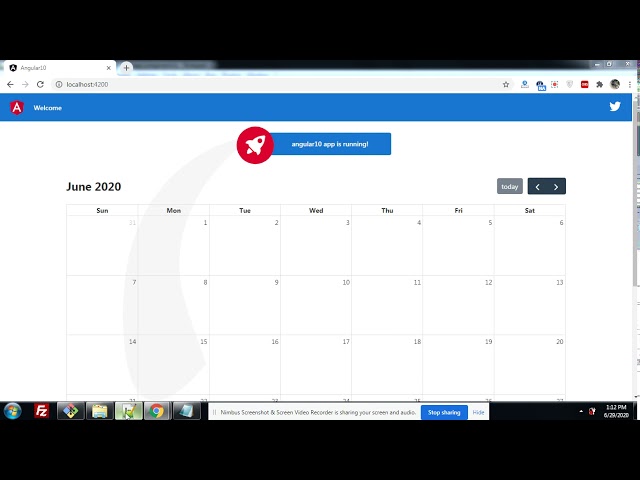 Angular 10 Fullcalendar with Dynamic Events