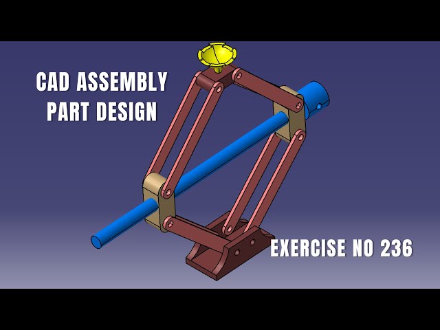 CAR JACK I DMU Kinematics I CAD Assembly Design Exercise 236 I Part Design | CATIA V5 Exercises